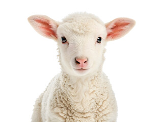 Fototapeta premium Adorable lamb isolated on transparent background, PNG
