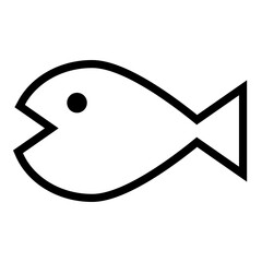 Fish Icon – Minimal Outline Line Drawing Illustration