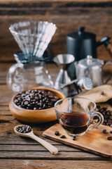 Cozy Coffee Setup with Fresh Beans, Brew Gear, and Warm Atmosphere