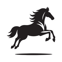horse running vector silhouette clip art  logo design illustration 