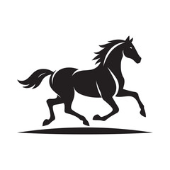 horse running vector silhouette clip art  logo design illustration 