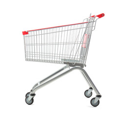 Fototapeta na wymiar Shopping cart on white background