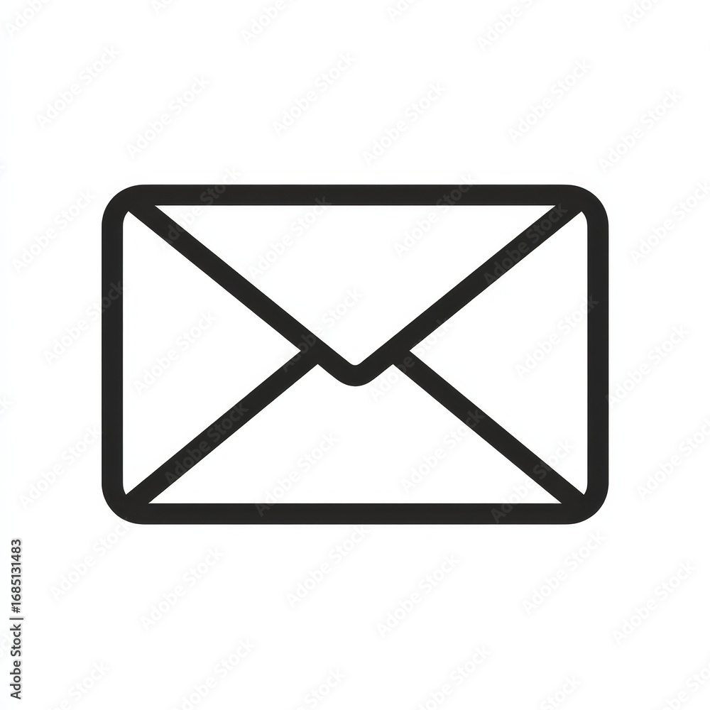 Poster simple black envelope icon design for email communication messaging perfect for website or app