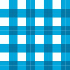 Seamless Plaid Pattern of Intersecting Wide and Narrow Blue Bands – Symmetrical Grid Design with Overlapping Squares for Textiles, Wallpapers, and Graphic Projects