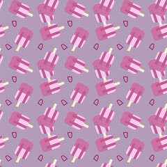 Ice cream seamless pattern with flat design
