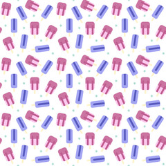 Ice cream seamless pattern with flat design