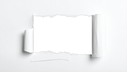 Marco fotográfico realista con textura de papel rasgado en los bordes, como si la foto estuviera rota a mano. El papel debe tener un aspecto fibroso, con sombras suaves en los bordes para dar volumen.