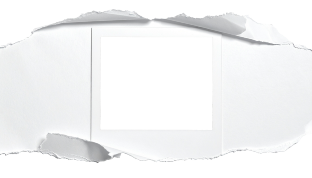 Marco fotográfico realista con textura de papel rasgado en los bordes, como si la foto estuviera rota a mano. El papel debe tener un aspecto fibroso, con sombras suaves en los bordes para dar volumen. - Powered by Adobe