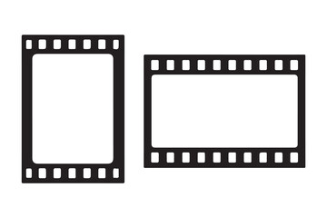 Fototapeta premium Set of blank film strips isolated on white background. Cinema concept. Vector icon