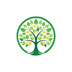 Obraz premium wellness tree logo design vector 