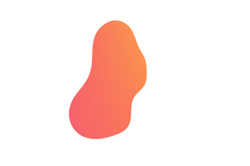 Abstract organic gradient shape with orange to pink color transition for background, poster, infographic, and modern graphic design projects