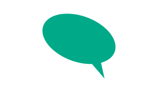 Green speech bubble shape