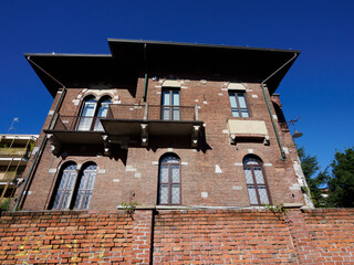Residential buildings along via Monte Rosa in Milan, Italy