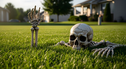 Suburban Skeleton: Halloween Lawn Decoration