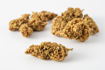 Dried Cannabis Buds Suitable for Selection and Display in Photography