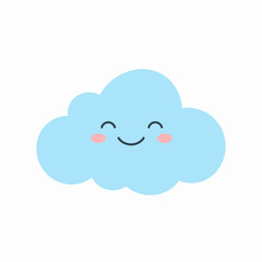 Obraz premium Smiling Cloud Illustration.