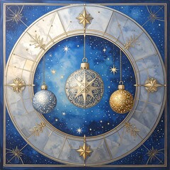 Circular Christmas ornament design