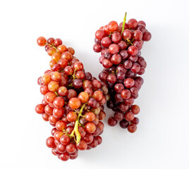Fresh Red Grapes Bunches on White Background for Healthy Snack Ideas