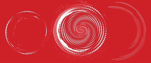 halftone circular dotted frames, grunge paint element, grunge texture overlay background. Vector brush Stroke, ink round stroke. Japanese style. grunge circle stains.eps10