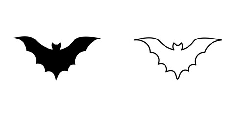 Bat set icon on white background