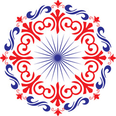 colorful flower alpona illustrator and vector