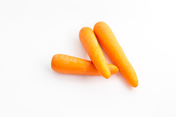 Fresh Organic Carrots on White Background for Healthy Cooking