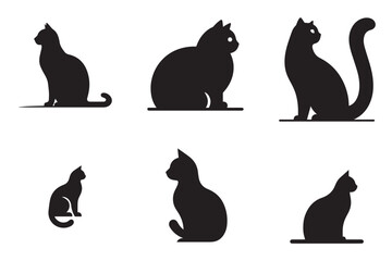 Cat animal silhouette. Vector, illustration, icon set