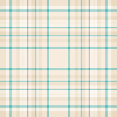 Gingham check seamless plaid, pride vector fabric texture. 30s textile pattern tartan background in light and sea shell colors.