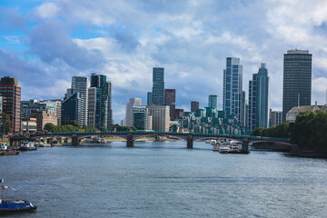 Modern Skyline of London with River Thames