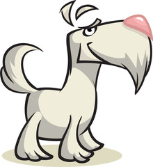Quirky Cartoon Fluffy Cute Dog with a Smug Grin illustration transparent editable vector for t-shirt mug wall stickers wallpaper sticker design multipurpose use in high definition format