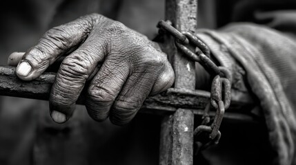 Struggle for freedom a captivating depiction of enslavement historical context black and white photography emotional impact