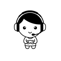 a cartoon girl with headphones and a controller