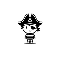 a cartoon pirate with a hat and eye patch