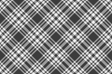 Self seamless pattern check, seventies texture background plaid. Ornament vector fabric tartan textile in grey and white colors.