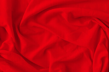 Obraz premium Smooth Red Fabric Texture with Elegant Drapery and Soft Folds