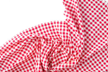 Red and White Checkered Fabric Texture for Background and Design
