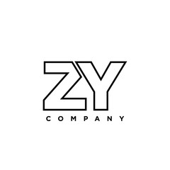 Letter Z and Y, ZY logo design template. Minimal monogram initial based logotype.