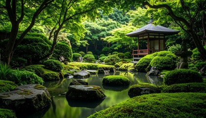 Serene Japanese garden