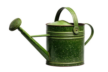 Green speckled watering can