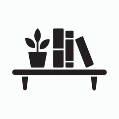 Mounted Wall Shelf Solid Glyph Design