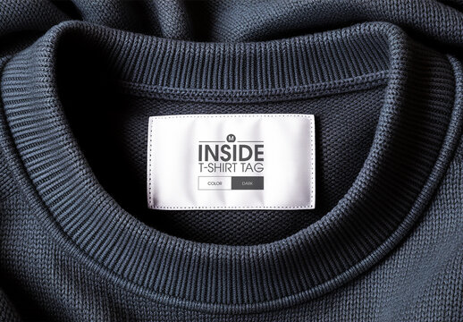 Realistic Inside Tshirt Tag Mockup