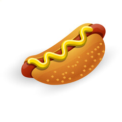 vector illustration of hotdog