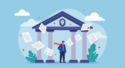 Real Estate Property Investment and Housing Market Scene Vector Illustration