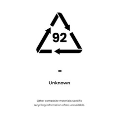 Recycling Symbol for Unknown Material, Code 92