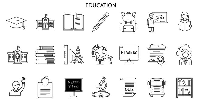 Education Icons, vector illustration