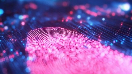 Glowing fingerprint representing identity, biometrics, and security in digital world - Powered by Adobe