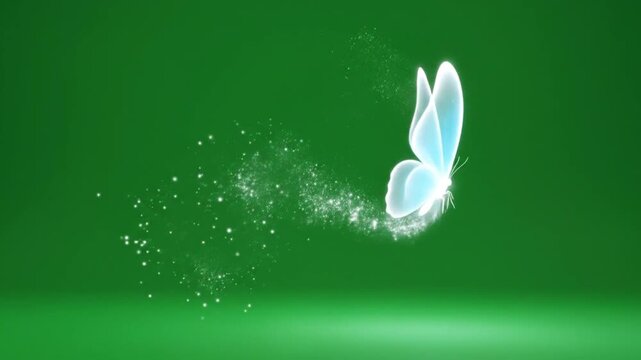 Blue Butterfly Animation Green Screen