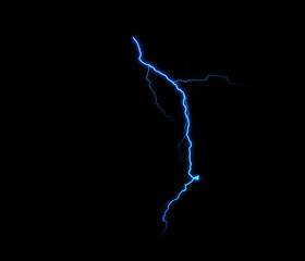 A dynamic lightning bolt strikes diagonally across a dark background, illuminating the void with...
