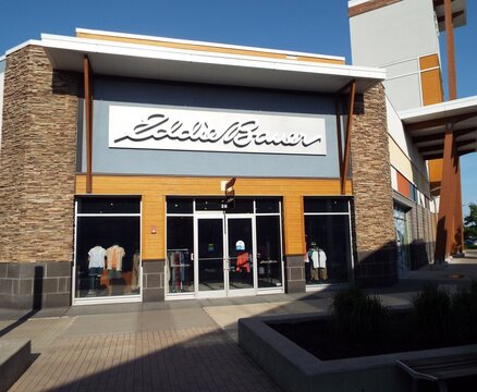 Kanata, ON, Canada, June 15, 2025: The exterior of an &ldquo;Eddie Bauer&rdquo; store at 8555 Campeau Dr Unit#380.