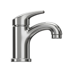 chrome faucet isolated on white background